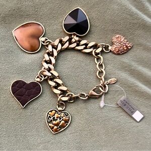 Pilgrim Skanderborg Denmark  Heart Chunky Charm Bracelet NWT